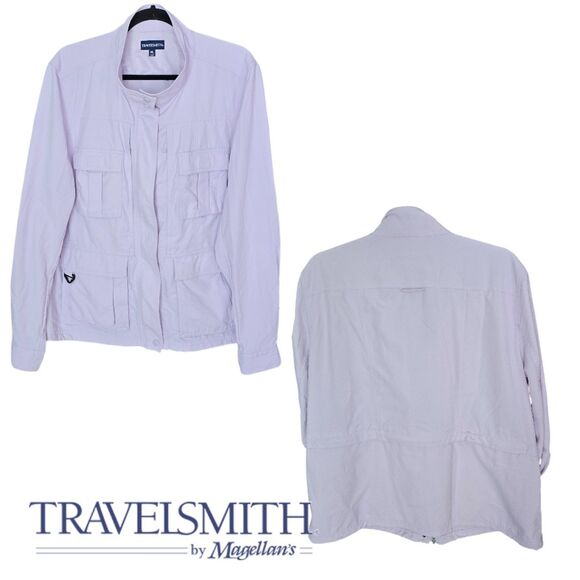Lightweight Multi Pocket Utility Jacket by TravelSmith Lilac Women's Size XL - Picture 7 of 7